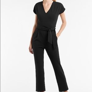 Express V-Neck Tie Waist Jumpsuit